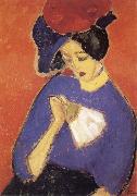 Alexei Jawlensky Woman with a Fan Germany oil painting artist